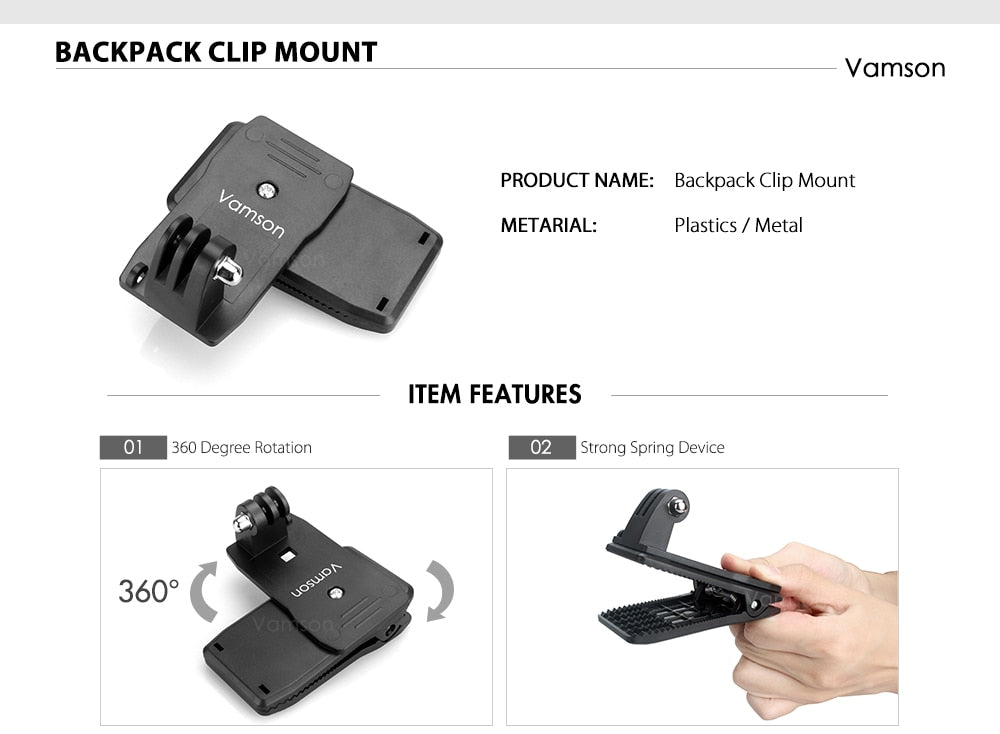 Vamson Action camera Accessories Set