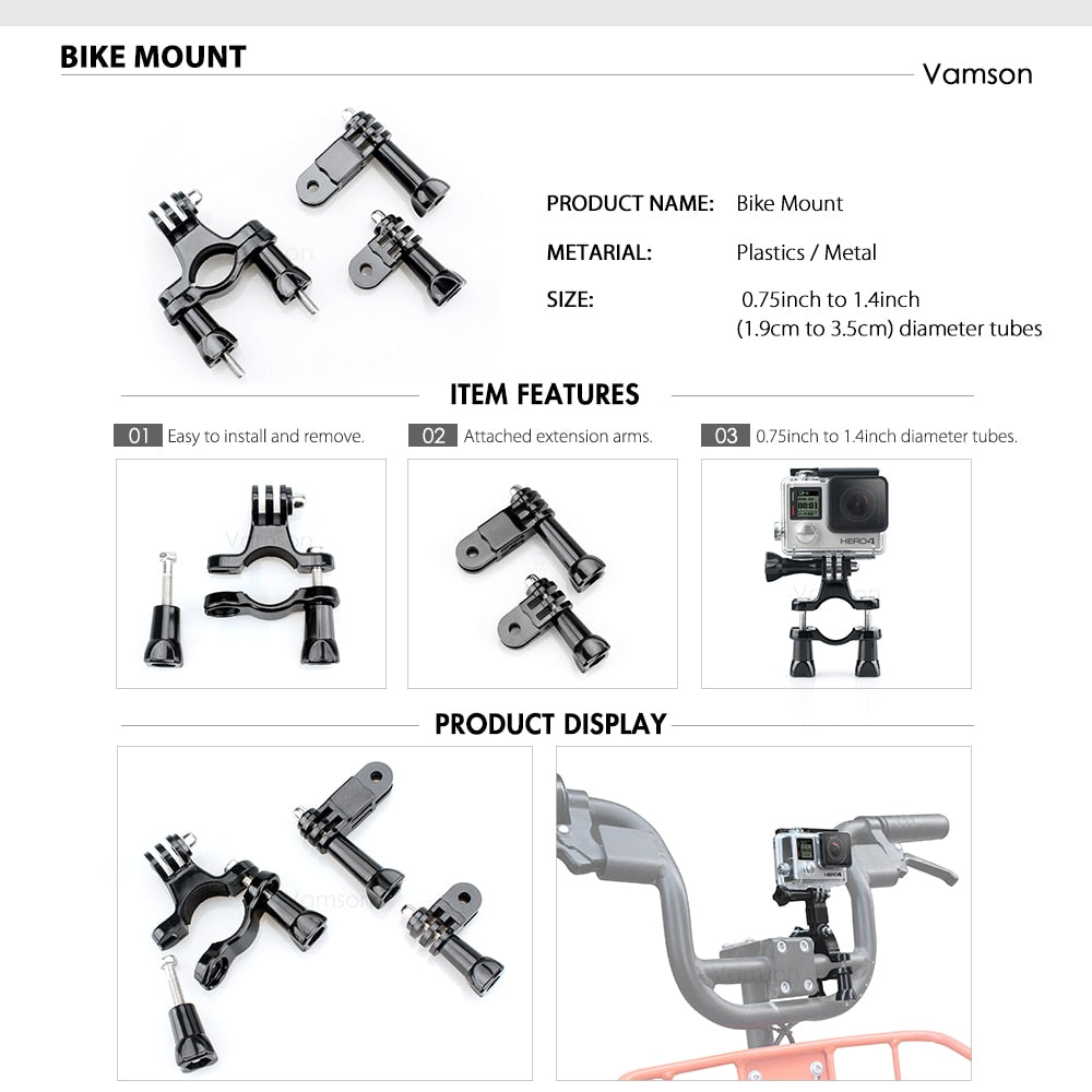 Vamson Action camera Accessories Set