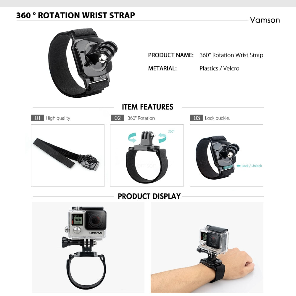 Vamson Action camera Accessories Set