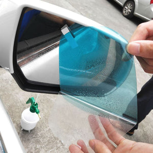 1 Pair Automotive Anti Water Mist Fog Hydrophobic Rearview Mirror Protective Film 4 Sizes