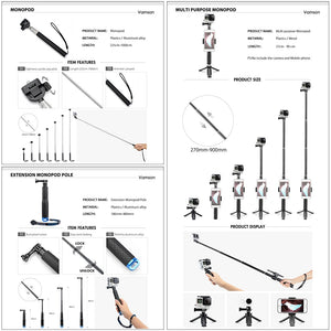 Vamson Action camera Accessories Set