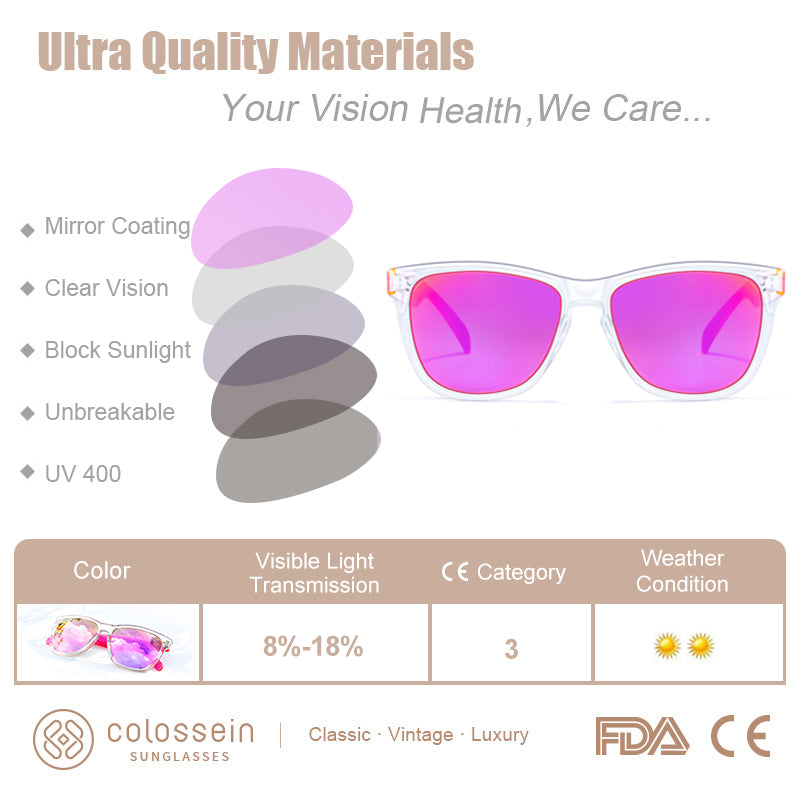 COLOSSEIN Sunglasses Women Cute Multicolor  UV400